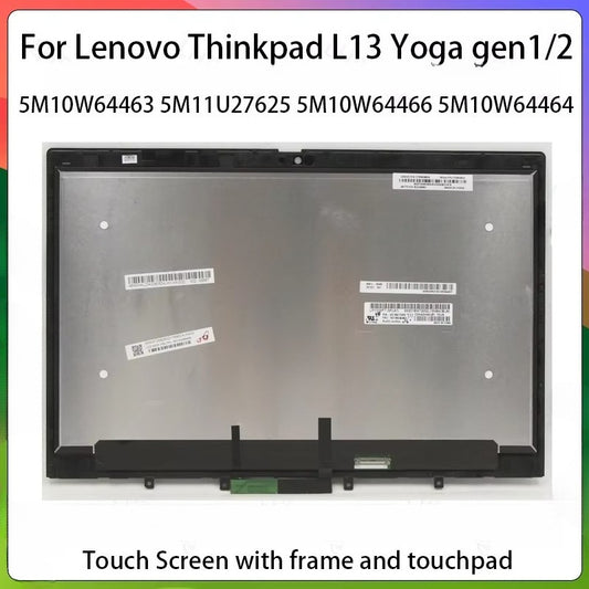 13.3 For Lenovo Thinkpad L13 Yoga 1st Gen 2nd Gen 1/2 Screen LCD Display Touch Panel Assembly 20R5 20R6 5M10W64463 20SX0010CD Lenovo laptop repair parts