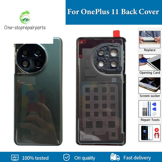 Original New Back Battery Cover For Oneplus 11 Back Cover Rear Battery Door Housing Case With Camera Frame Repair Replacement OnePlus phone repair parts