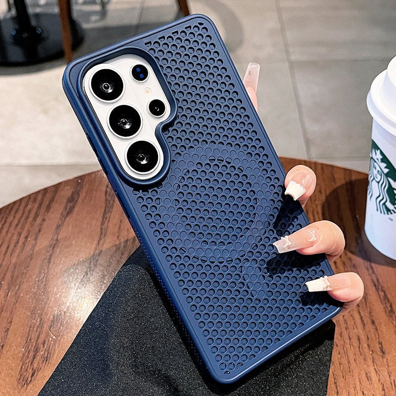 Heat dissipation magnetic suction for Samsung S26ultra mobile phone case New S26 + large area honeycomb mesh heat dissipation magnetic suction protective case S25ultra all-inclusive anti-drop male and female cases Phone accessories