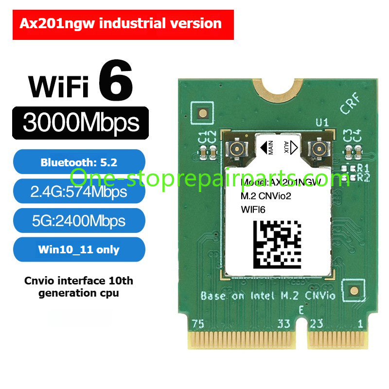 Laptop computer Wifi Card for Intel 9560NGW AX203NGW AX201NGW AX211NGW  Killer1675I 1650I 1550I 9462 9461NGW CNVio IPEX4 WIFI6E Wi-Fi 6E Bluetooth 5.3 Wireless Card