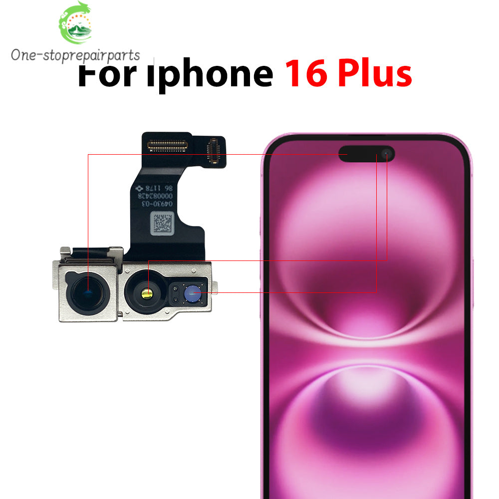 New For iPhone 16 Pro Max Plus 16E Front Camera Flex With Back Rear Camera Module Flex Cable iPhone phone repair parts