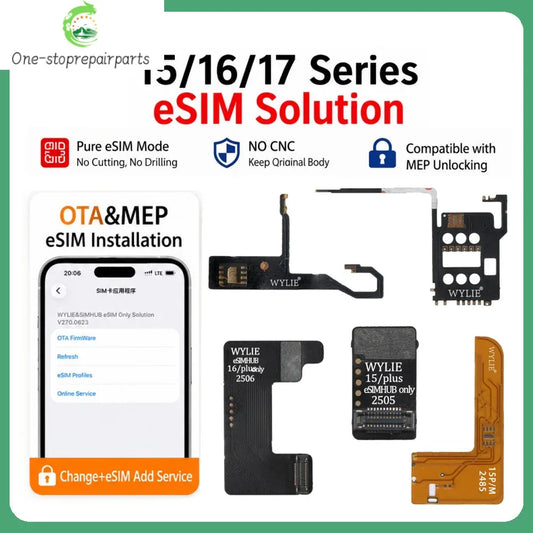 2026 WYLIE SIMHUB eSIM Unlocking Solution for iPhone 17 Pro Max 16 15 Plus No CNC Retain Original eSIM Support iOS 27 System Professional Repair Tools