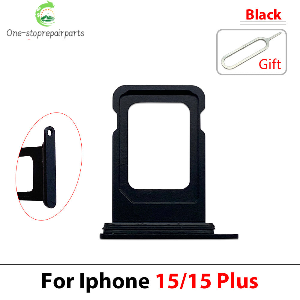 10Pcs, Dual SIM & Single SIM Card Slot SD Card Tray Holder Adapter For iPhone 15 Pro Max Plus iPhone phone repair parts