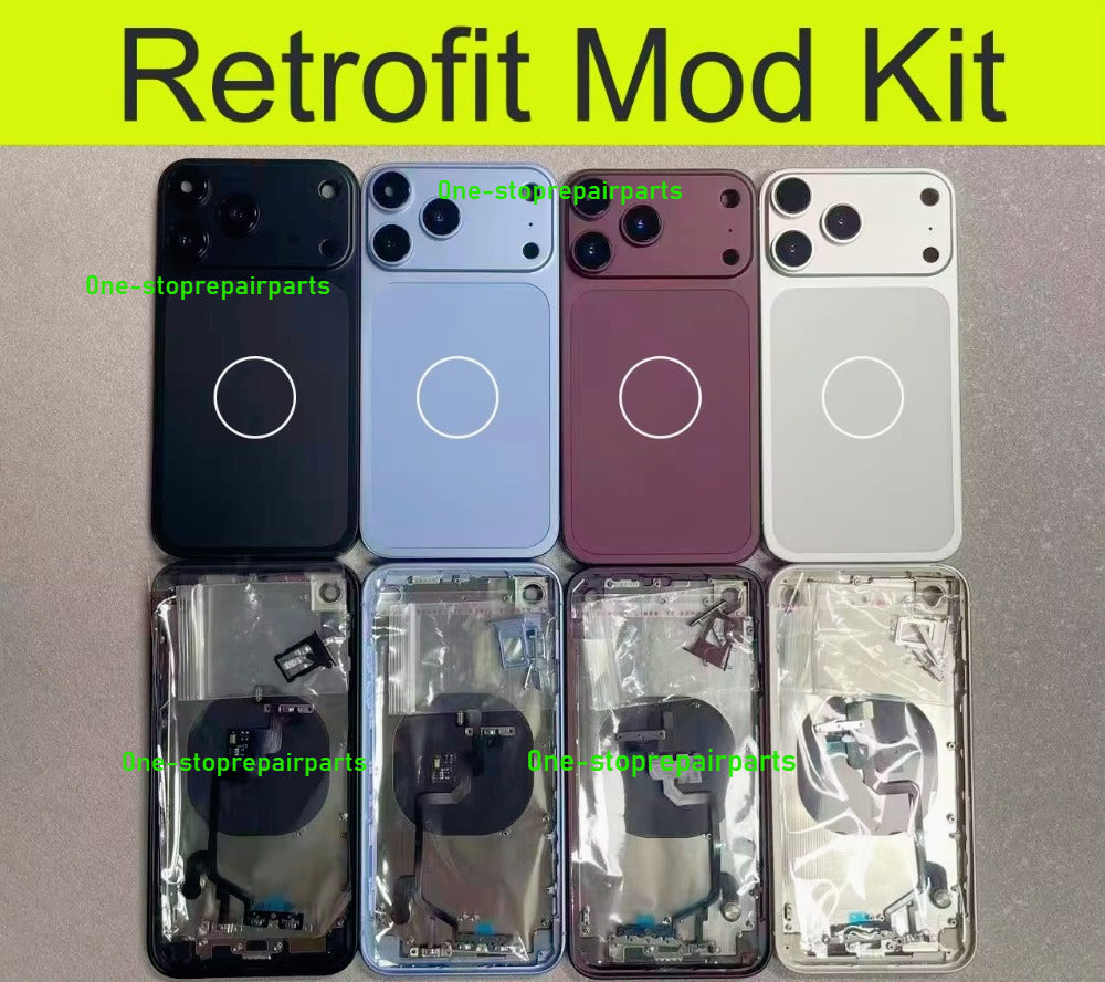 DIY Convertor Housing Back Cover Assembly Compatible For iPhone X XR XS MAX 11 11PRO 12 12PRO 13 Pro 14Pro 15Pro 15 Pro Max To 17 18 17Pro 18Pro Max Backshell Replacement Refitted Chassis Pre-Installed Modified Middle Frame iPhone phone repair parts