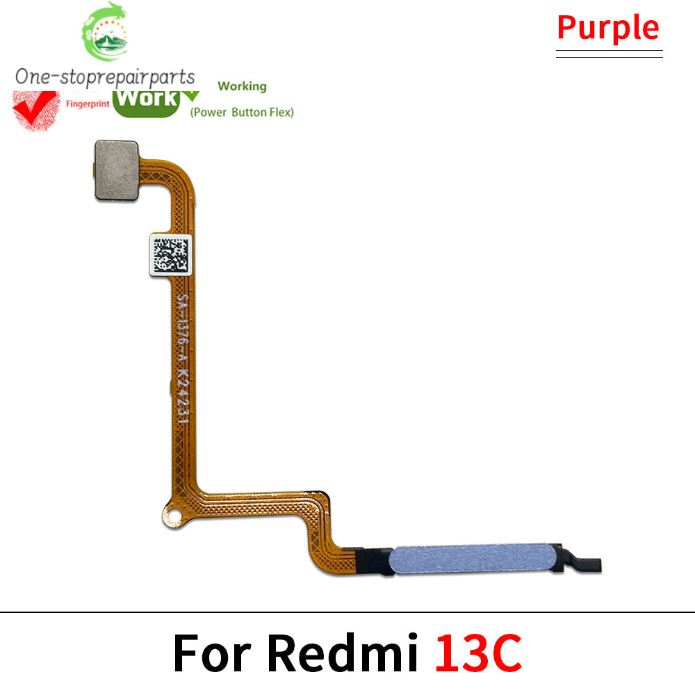 New Fingerprint For Xiaom Redmi 12 12C 13C 10C Home Button Fingerprint Menu Return Key Recognition Sensor Flex Cable Redmi phone repair parts