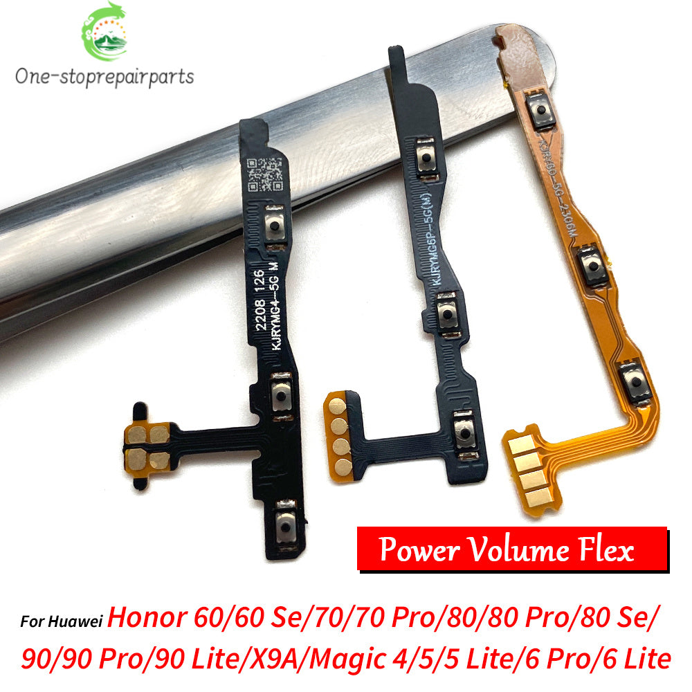 10Pcs, Power On Off Volume Side Button Key Flex Cable For Huawei Honor 50 60 70 80 90 Pro Se Lite Magic 4 5 6 7 Pro Lite Huawei phone repair parts