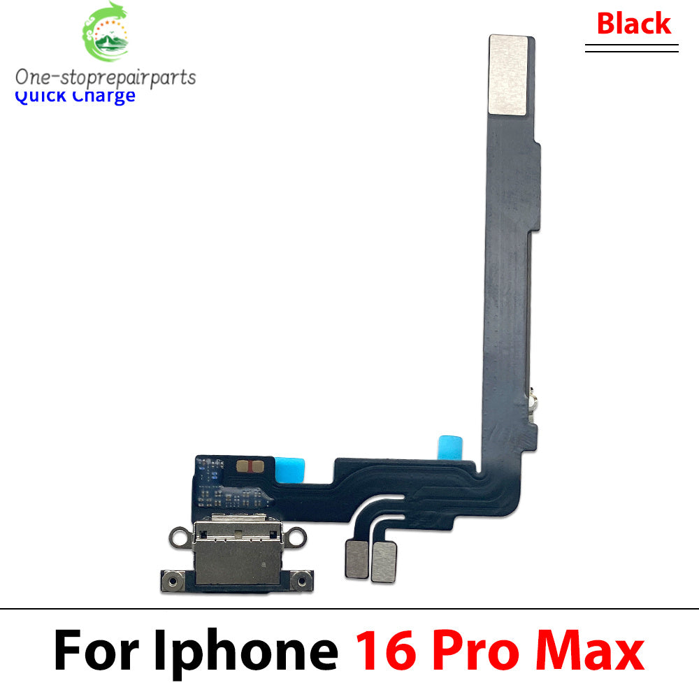 New For iPhone 16 Pro Max Plus USB Micro Charger Charging Port Dock Connector Microphone Board Flex Cable iPhone phone repair parts