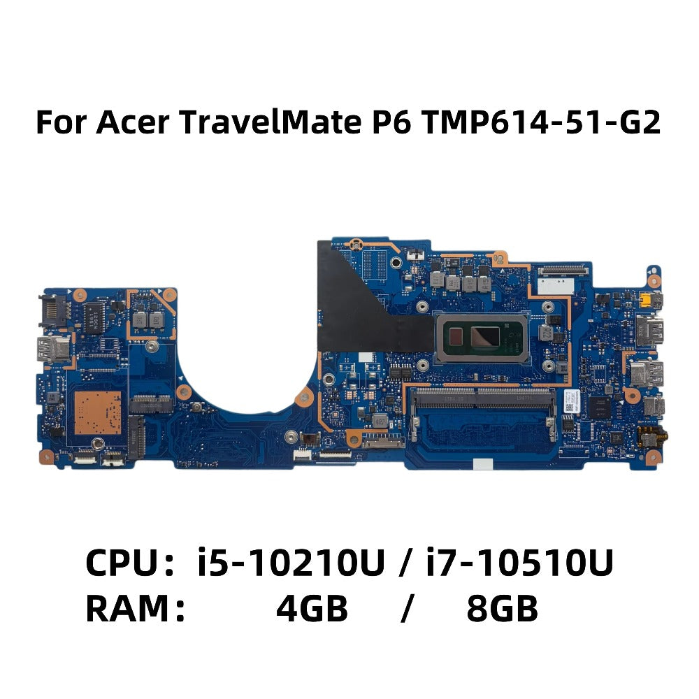 NB2250_PCB_MB_V4 For Acer TravelMate P6 TMP614-51-G2 Laptop Motherboard With i5-10210U i7-10510U CPU UMA 4G/8GB-RAM NB.VM711.002 Acer laptop repair parts