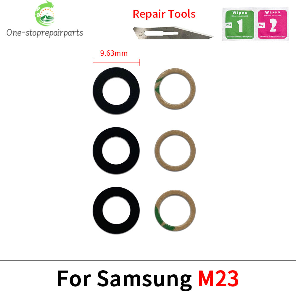 10Pcs, Rear Back Camera Glass Lens With Adhesive Sticker For Samsung M02 M02s M11 M12 M13 M14 M23 M32 M42 M52 M33 M53 M54 4G 5G Samsung phone repair parts