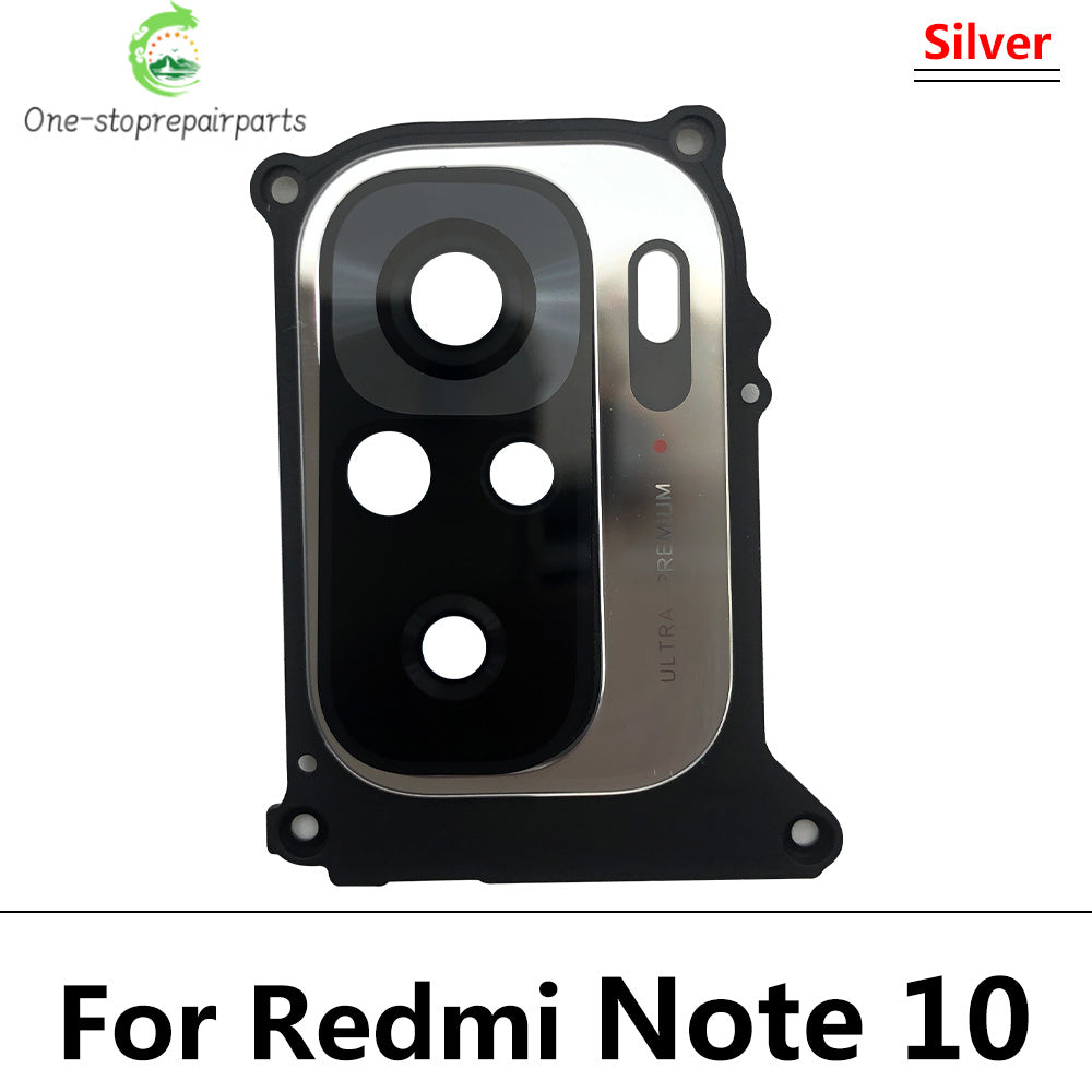 New Back Rear Camera Glass Lens With Circle Cover Frame For Redmi Note 10 Note10 Pro 10S With Adhensive Redmi phone repair parts