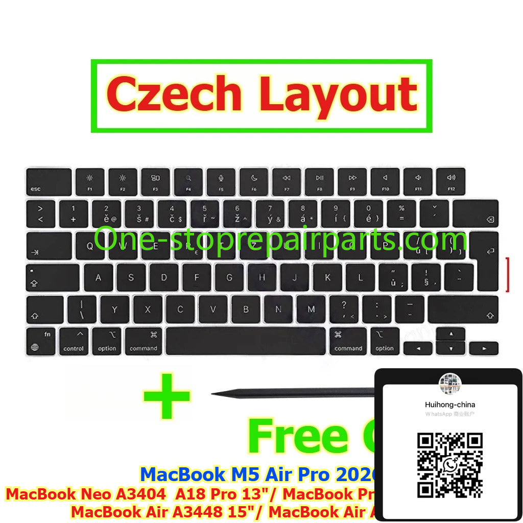 Keycap Key Cap keycaps A3404 A18 Pro 13" MacBook Neo A3434 14"  A3448 15" A3449 13" MacBook Air Pro M5 for Macbook 14" 15 13 keyboard repair