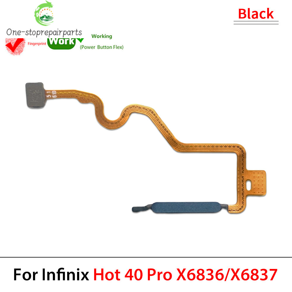 Home Button FingerPrint Touch ID Sensor Flex Cable For infinix Hot 40 40i Pro X6836 X6837 X6528B Replacement Parts  infinix phone repair parts