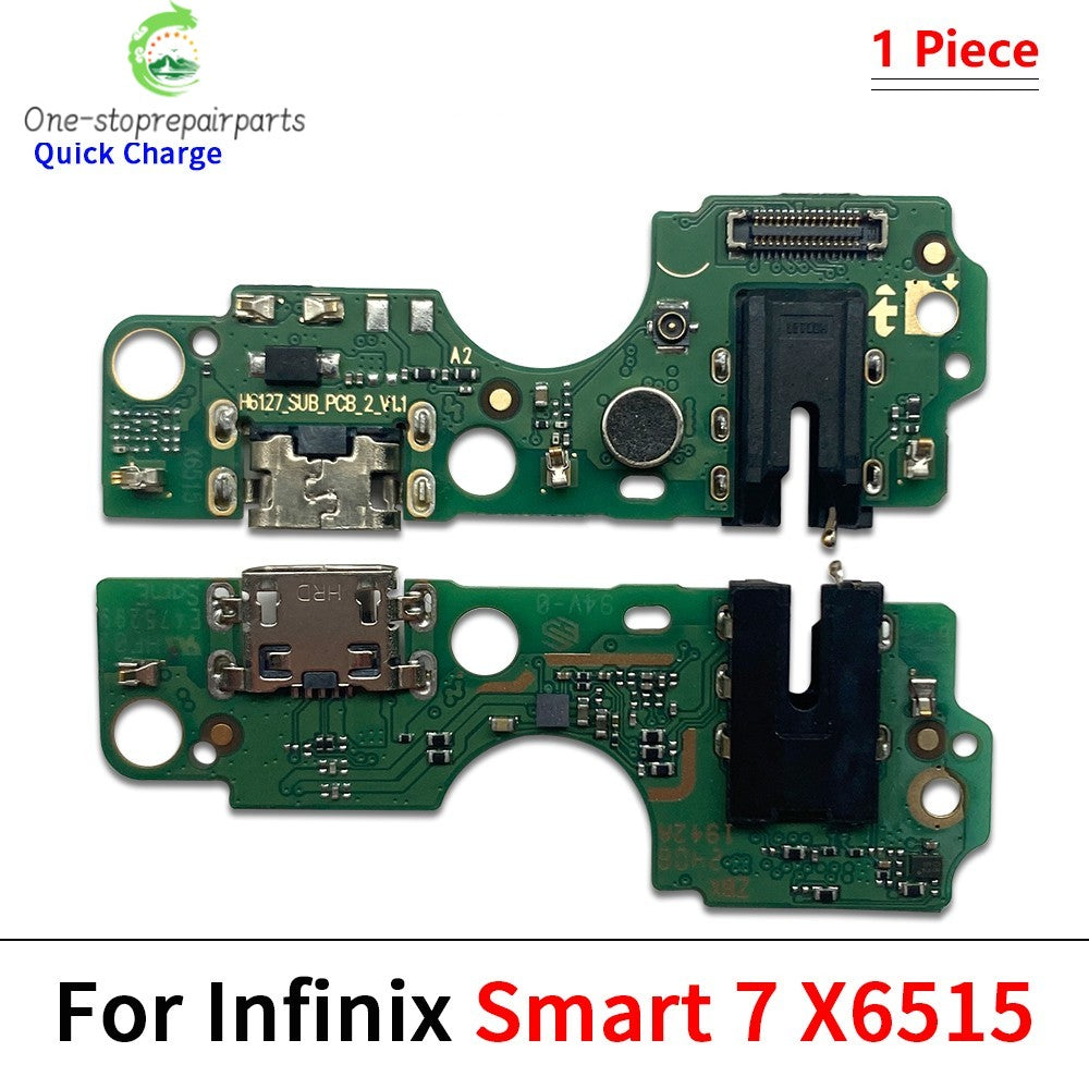 10Pcs，USB Charging Port Dock Charger Plug Connector Board Flex Cable For infinix Smart 4 5 6 7 8 HD Pro Plus X6511 X6512 X6823  infinix phone repair parts
