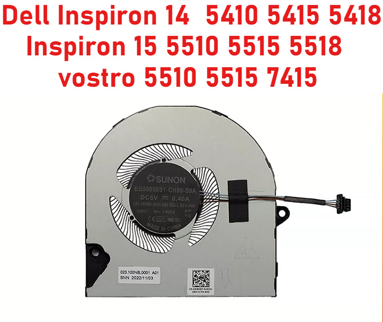5V CPU Cooling Fan for Dell Inspiron 14  5410 5415 5418 Inspiron 15 5510 5515 5518 vostro 5510 5515 7415 0KRK6P 4-pin Dell laptop repair parts