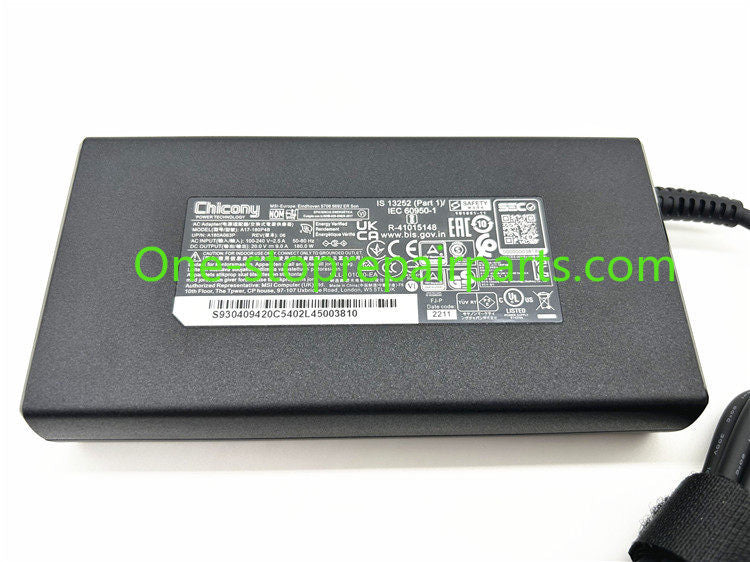 AC Power Adapter Charger for MSI Chicony 180W 5.5*2.5MM 4.5*3.0MM X17 X15 AT 22 20V9A A17-180P4B 180W