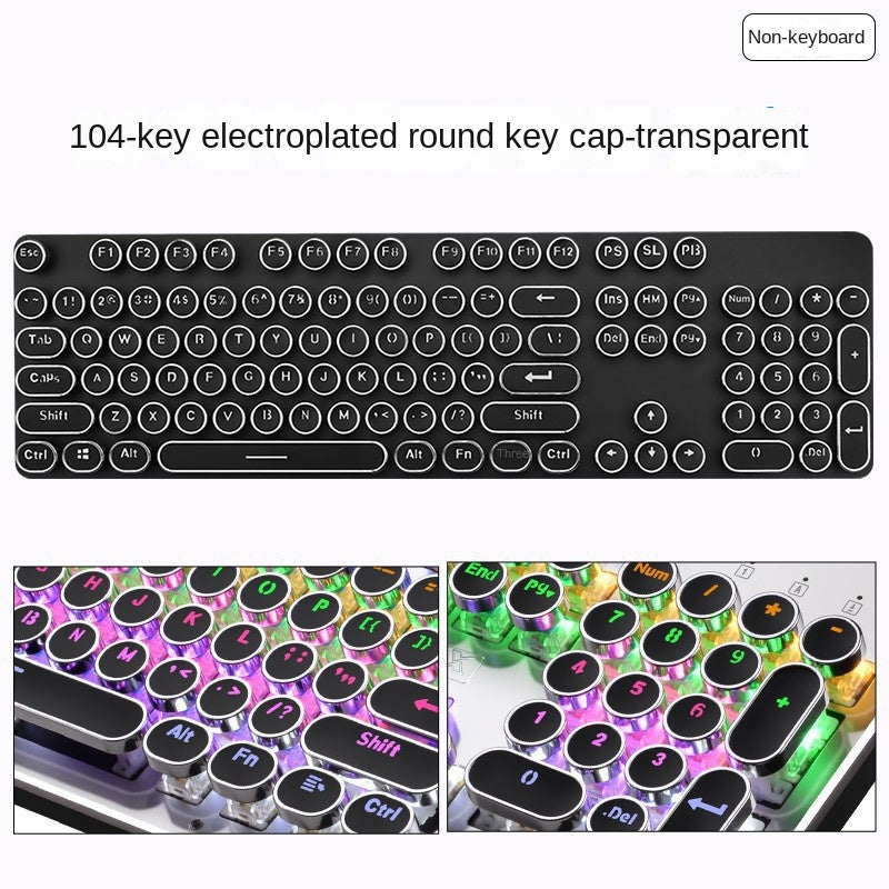 E-sports wired mechanical keyboard Metal key cap Mechanical shaft keyboard mouse headset Punk game keyboard mouse