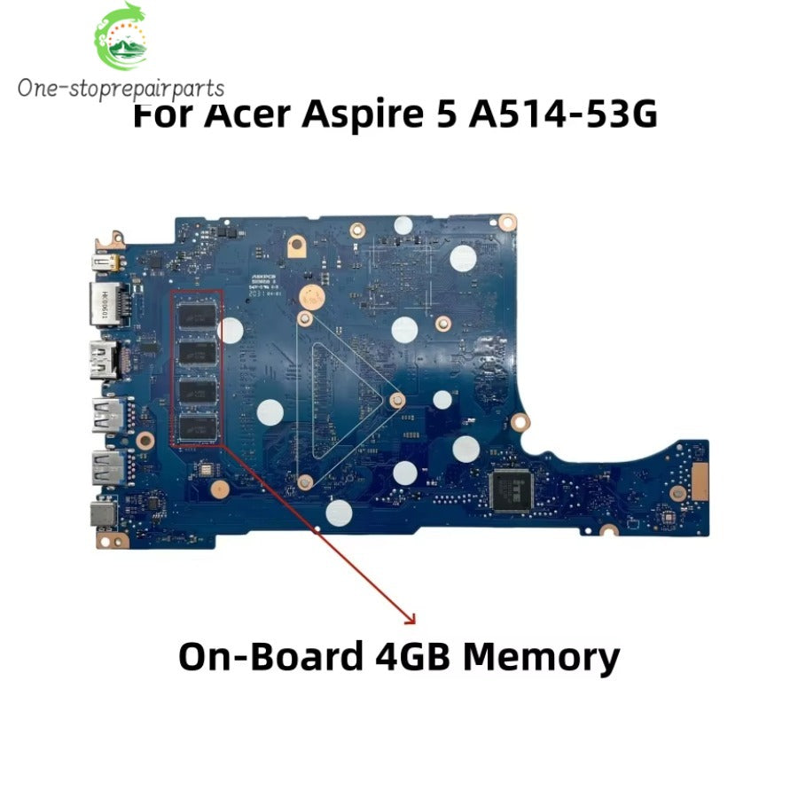 NB2593-MB-V1 For ACER Aspire 5 A514-53G Laptop Motherboard With i5-1035G1 CPU 4GB-RAM MX350 2G-GPU DDR4 NB.HYZ11.001 NBHYZ11001 Acer laptop repair parts