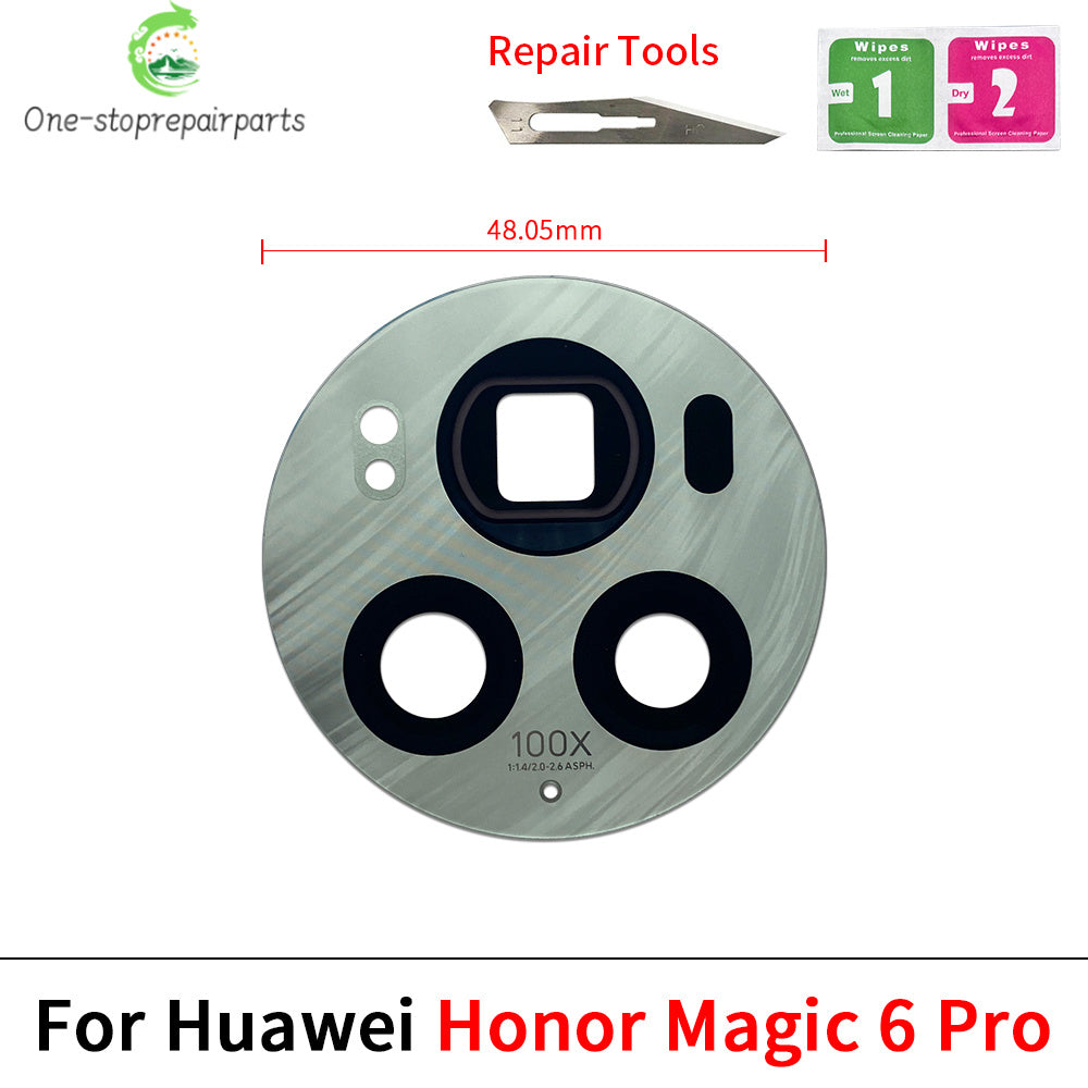 10Pcs, New For Huawei Honor Magic 4 5 6 Lite Pro 5G Camera Glass Lens Back Rear Camera Glass Lens with Adhesive Huawei phone repair parts