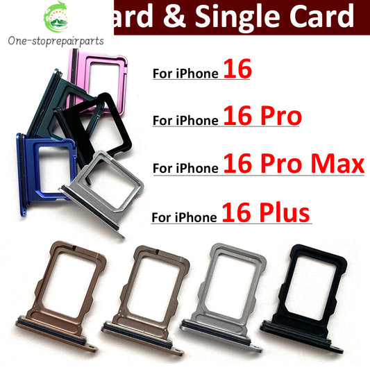 New Dual Single SIM Card Tray Slot Holder Adapter Accessories For iPhone 16 Pro 16Pro Max 16 Plus iPhone phone repair parts