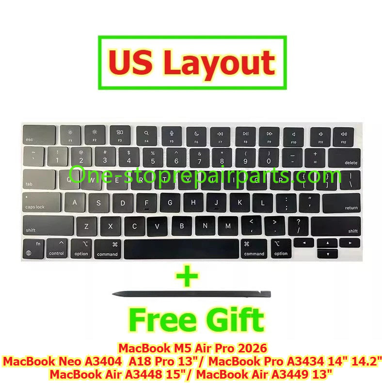 Keycap Key Cap keycaps A3404 A18 Pro 13" MacBook Neo A3434 14"  A3448 15" A3449 13" MacBook Air Pro M5 for Macbook 14" 15 13 keyboard repair