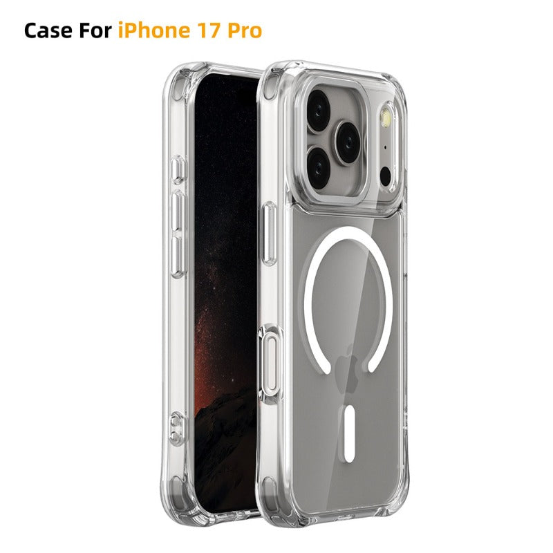 Applicable iPhone 17promax magnetic mobile phone case all-inclusive anti-drop iphone17 transparent mobile phone protective case 17air new case advanced sense magsafe magnetic case super anti-drop Phone accessories