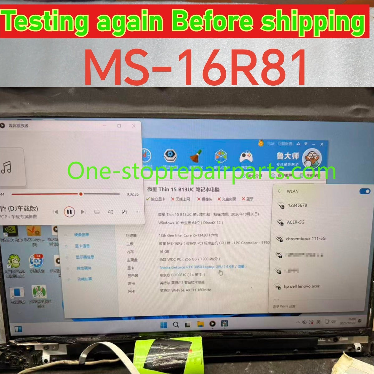 Motherboard for MSI GF63 Thin 15 813UC MS-16R81 i5-13420H RTX3050 607-16R81-75S  Main system board MSI laptop repair parts