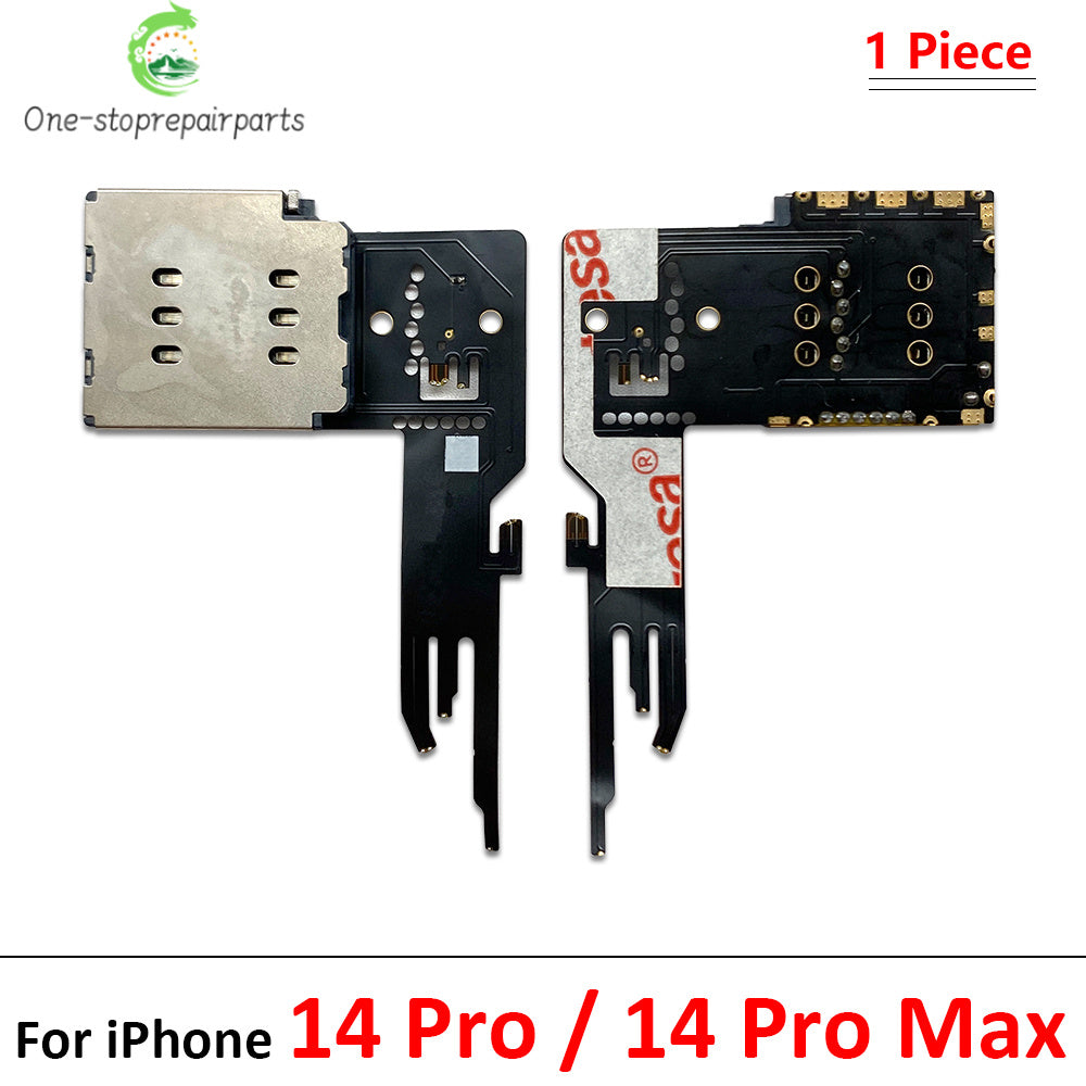 SIM Card Tray Socket Slot Adapter Connector Reader Flex Cable Dual SIM Card For iPhone 11 12 13 14 15 Pro Max Plus Mini iPhone phone repair parts