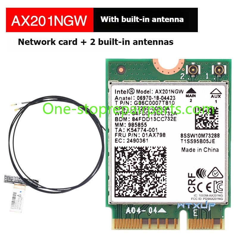Laptop computer Wifi Card for Intel 9560NGW AX203NGW AX201NGW AX211NGW  Killer1675I 1650I 1550I 9462 9461NGW CNVio IPEX4 WIFI6E Wi-Fi 6E Bluetooth 5.3 Wireless Card