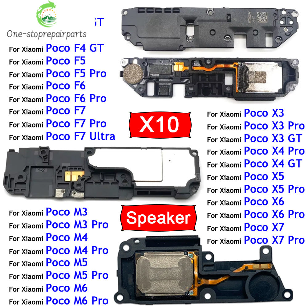 10Pcs,Loud Speaker Buzzer Ringer Loudspeaker Flex Cable For Xiaomi Poco F3 F4 F5 F6 F7 X3 X4 X5 X6 X7 GT M3 M4 M5 M5s M6 Pro 5G  Xiaomi  Xiao mi phone repair parts