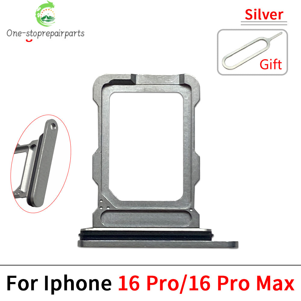 New Dual Single SIM Card Tray Slot Holder Adapter Accessories For iPhone 16 Pro 16Pro Max 16 Plus iPhone phone repair parts