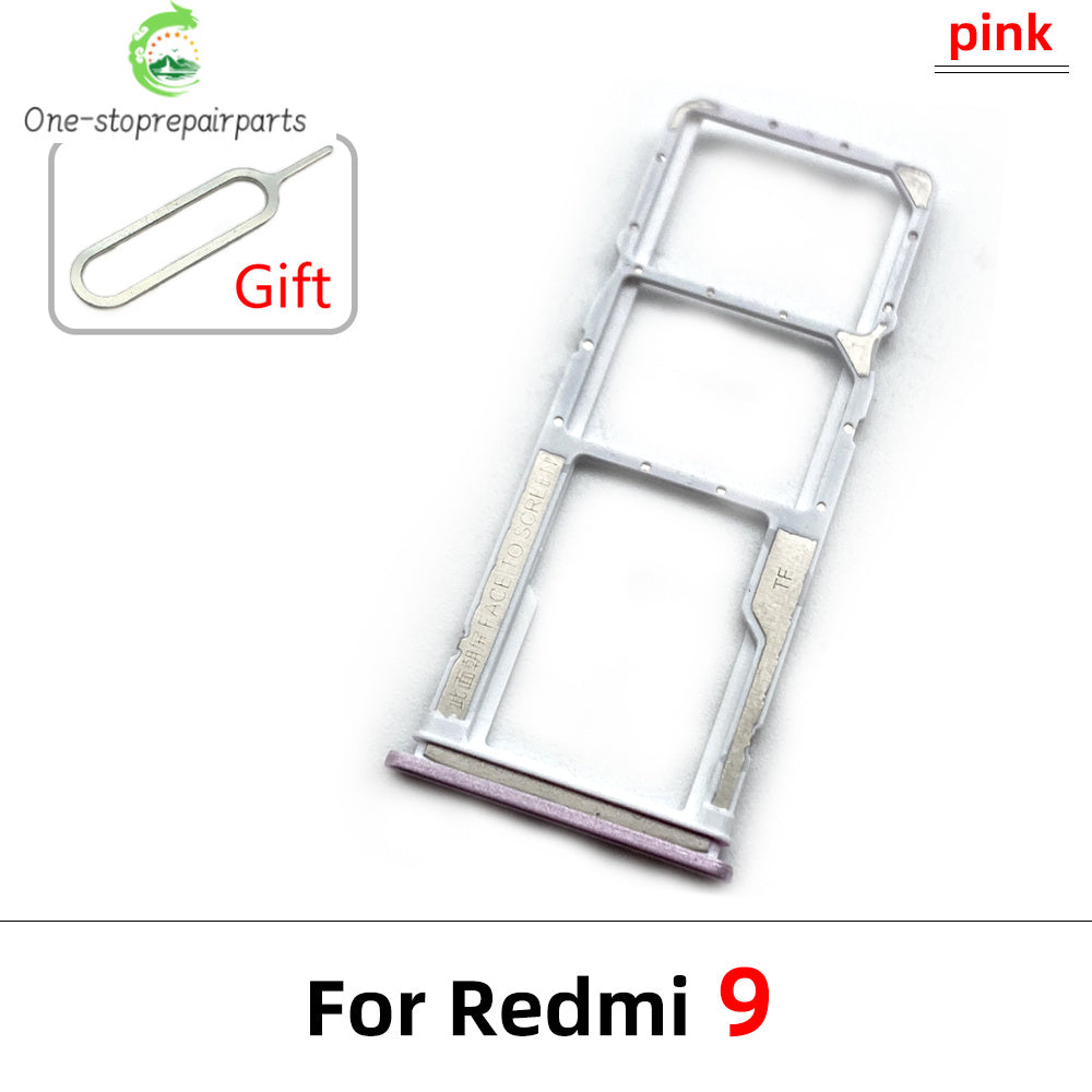 10Pcs/Lot, SIM Card Tray Slot Holder For Xiaomi Redmi 9 9A 9C 9T Replacement Parts Black Blue Green Yellow Orange  Xiaomi  Xiao mi phone repair parts