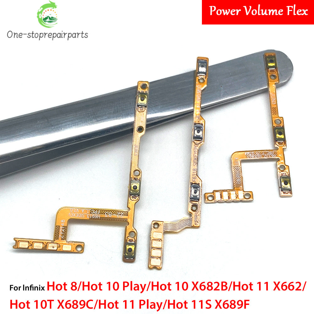 New Volume Button Power Switch On Off Button Flex Cable For infinix Hot 10 11 12 12i 20 30 30i 40 40i 50i Play Pro 4G 5G  infinix phone repair parts