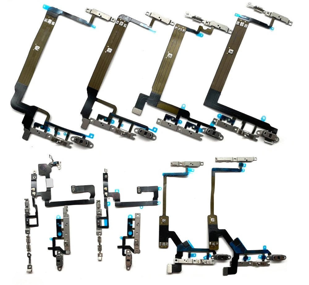 New For iPhone 13 14 15 Pro Max Mini Plus Power Volume Buttons Key Switch Flex Cable With Metal Material Replacement Parts iPhone phone repair parts