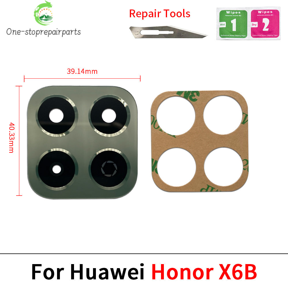 New Rear Back Camera Glass Lens For Huawei Honor X6 X6s X6B X8 5G With Adhesive Huawei phone repair parts
