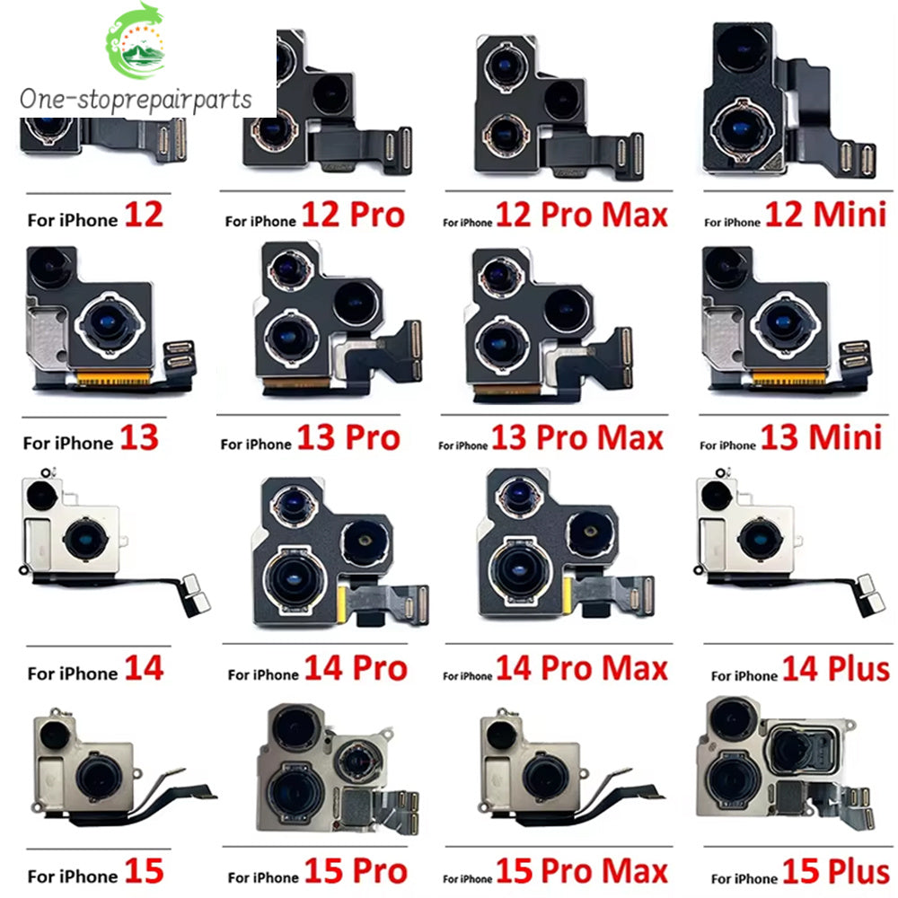 New For iPhone 11 12 13 14 15 Pro 11Pro 12Pro 13Pro 14Pro 15Pro Max Mini Plus Rear Big Back Camera Flex Cable Main Camera Module iPhone phone repair parts