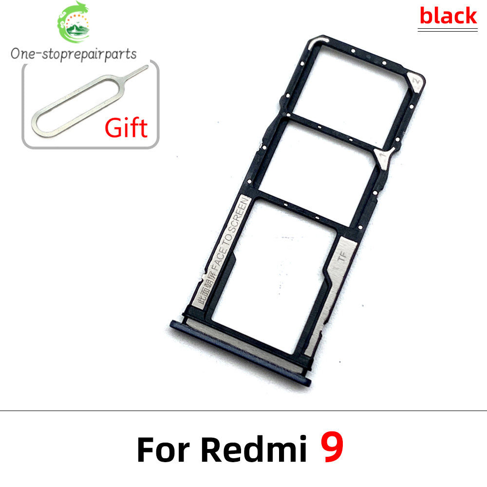 10Pcs/Lot, SIM Card Tray Slot Holder For Xiaomi Redmi 9 9A 9C 9T Replacement Parts Black Blue Green Yellow Orange  Xiaomi  Xiao mi phone repair parts