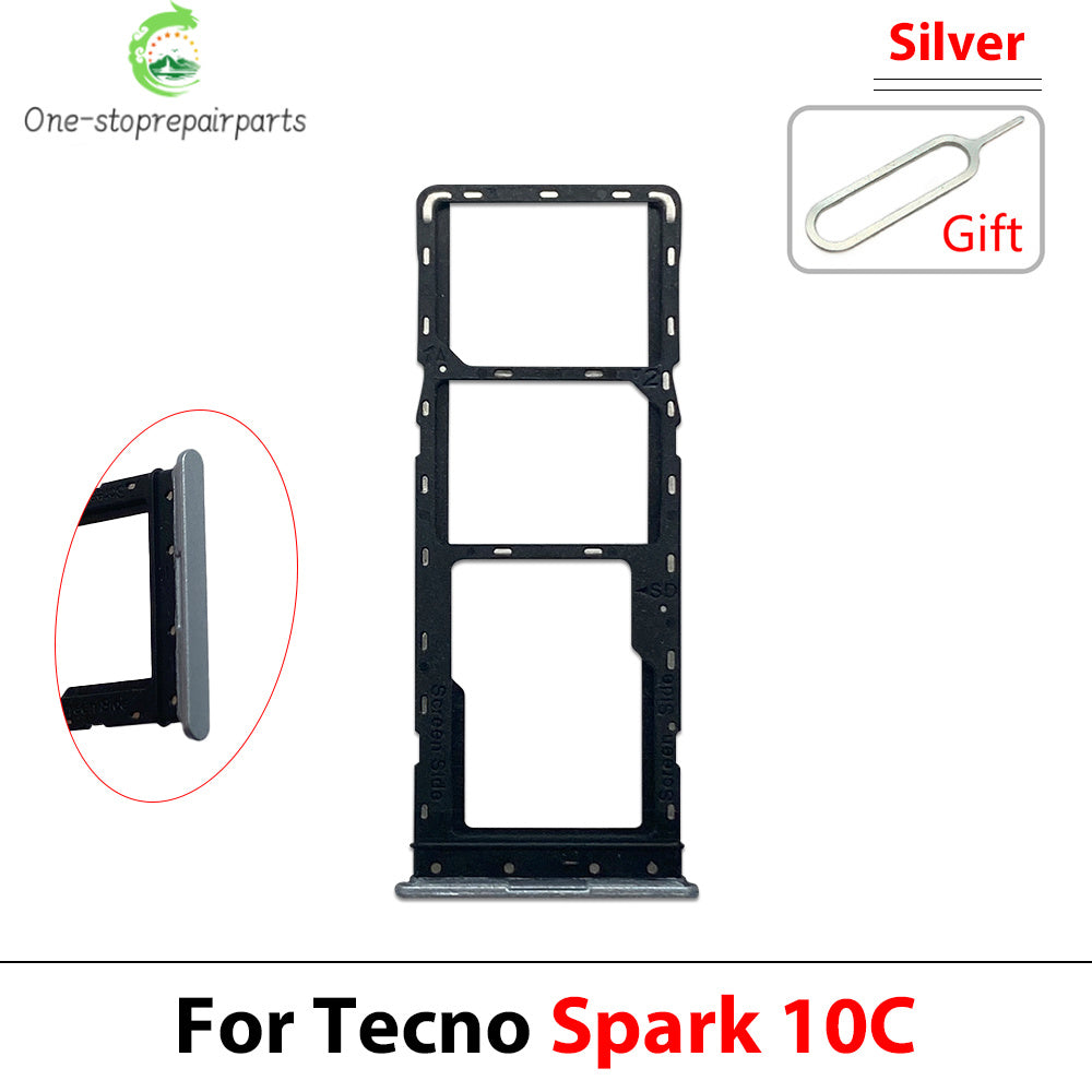 10Pcs, New For Tecno Spark 10 10C 20 20C 30C Pro / For Infinix Zero 30 4G 5G SIM Card Tray Slot Holder Replacement Parts  infinix phone repair parts