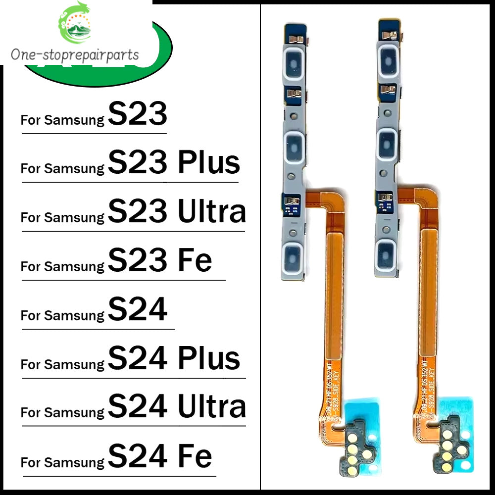 10Pcs, New Power Switch On Off Button Volume Key Button Flex Cable For Samsung S23 S24 Plus Ultra Fe Samsung phone repair parts