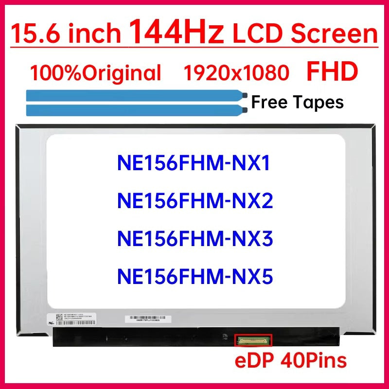 15.6" 144Hz LCD Screen NE156FHM-NX3 NE156FHM-NX2 NE156FHM-NX1 NE156FHM-NX5 Display Matrix Panel Replacement 1920x1080 Non-Touch Laptop screen replacement