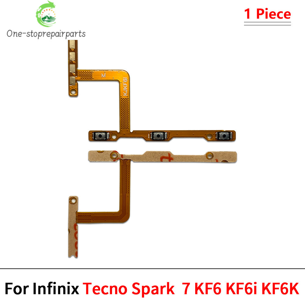 10Pcs, Power On Off Volume Key Button Flex Cable For Infinix Tecno Spark 7 8 8C 10 10C 20 20C 30C Pro Go 2020 2022 2023 2024  infinix phone repair parts