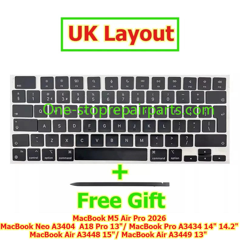 Keycap Key Cap keycaps A3404 A18 Pro 13" MacBook Neo A3434 14"  A3448 15" A3449 13" MacBook Air Pro M5 for Macbook 14" 15 13 keyboard repair