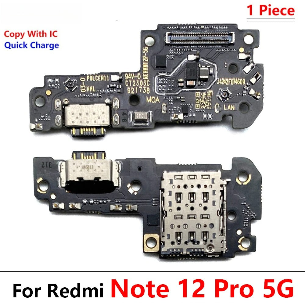 30Pcs, USB Charging Board Port Dock Charger Connector Board Flex Cable For Xiaomi Redmi Note 9 9s 10 10s 11 12 13 Pro 4G 5G  Xiaomi  Xiao mi phone repair parts