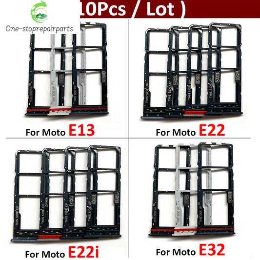 10Pcs, SIM Card Tray Slot Holder Adapter Accessories For Motorola Moto E13 E32 E22 E22i Motorola phone repair parts