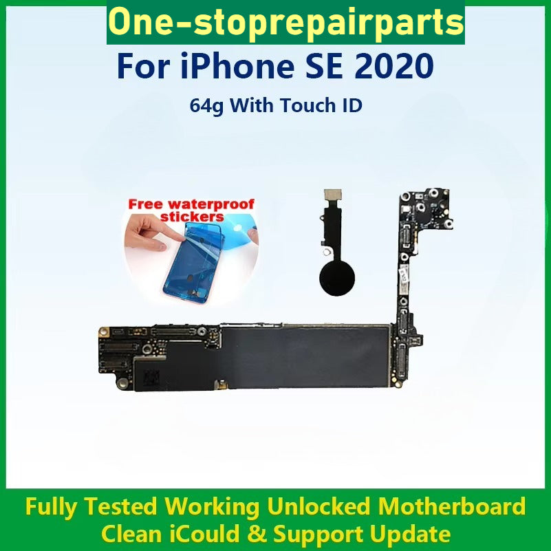 For iPhone SE 2020 Mainboard With Touch ID Cleaned iCloud Fully Tested 100%Working Unlocked Motherboard For iPhone SE 2022 iPhone phone repair parts