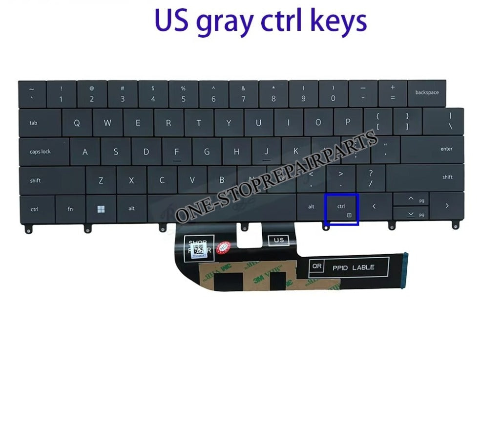 UK GB US English Keyboard Backlight For Dell XPS 14 9440 P184G 0P66PH P66PH 0DFRF5 Laptop Backlit Light Replacement Keyboards Dell laptop repair parts