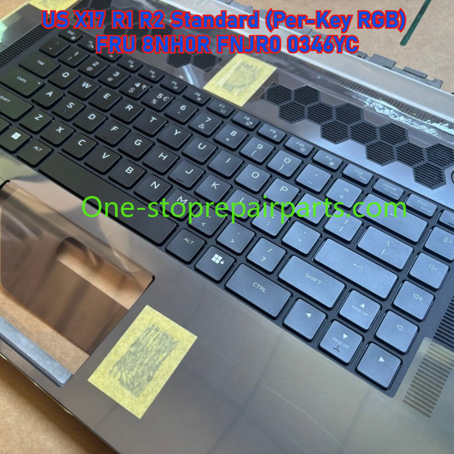 US Palmrest keyboard assembly for Dell Alienware  X17 R1 R2 Per-Key RGB Cherry MX Mechanical FNJR0 346YC 8NH0R  02PFRW 2PFRW 0718M9 upper case topcase keyboard assembly Dell Laptop repair parts