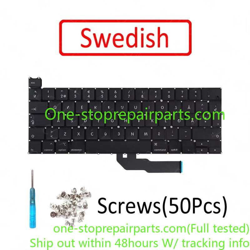 A2251 Keyboard UK US English FR French Russian Spanish German Italian Danish for MacBook Pro Retina 13" A2251 EMC 3348