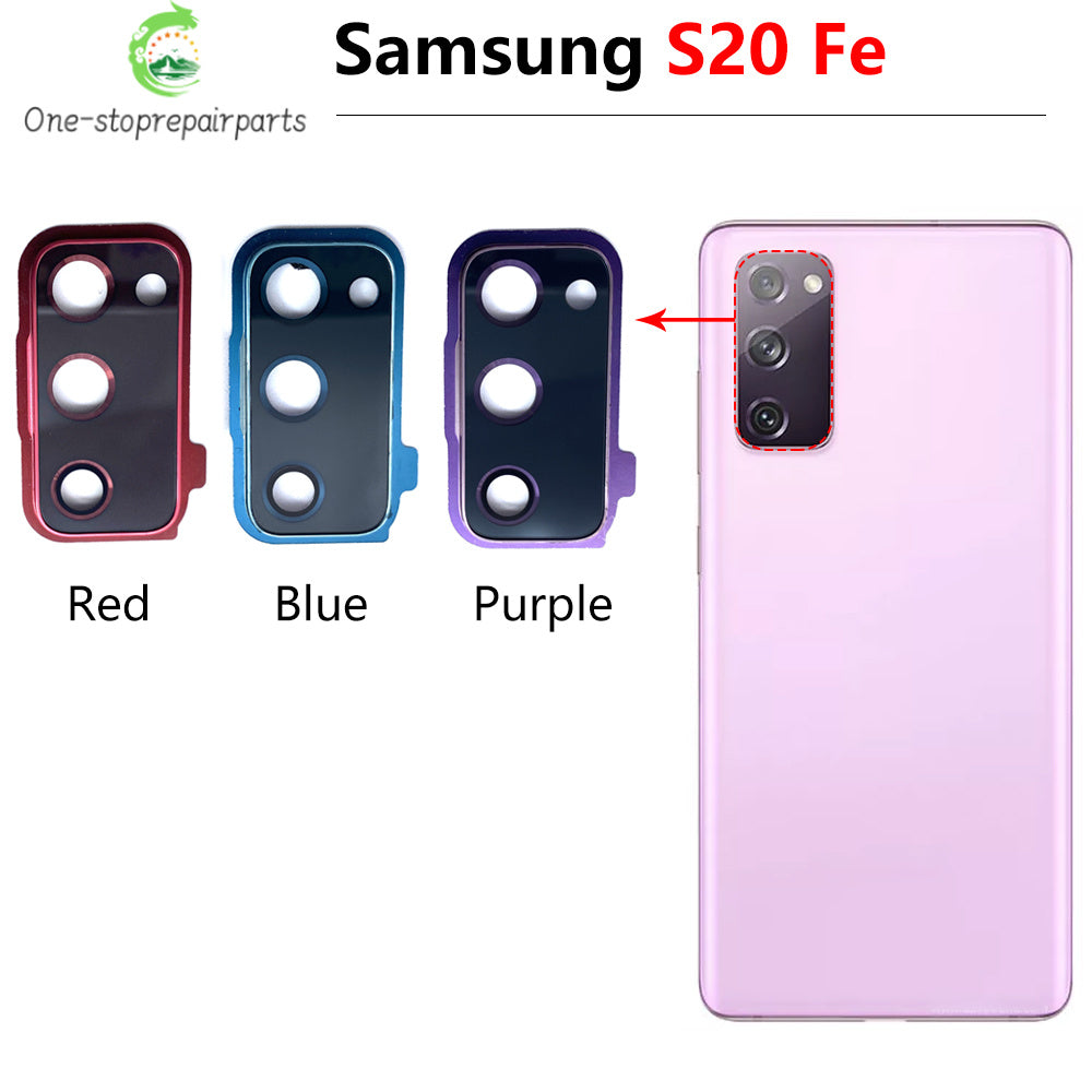10Pcs/Lot, For Samsung S20 Fe Back Rear Camera Glass Lens Circle Cover With Adhensive Samsung phone repair parts