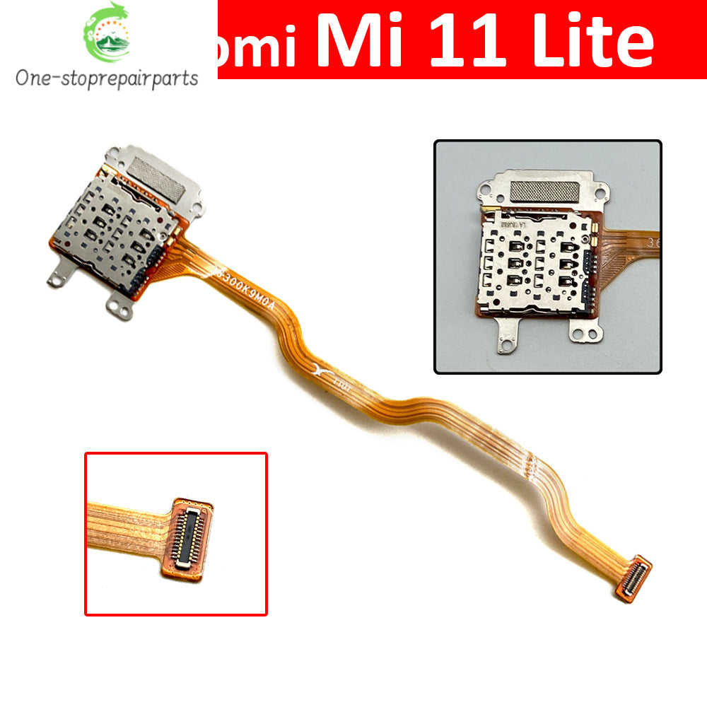 For Xiaomi Mi 11 Mi11 Lite M2101k9ag SIM Card Holder Tray Slot Reader Socket Flex Cable  Xiaomi  Xiao mi phone repair parts