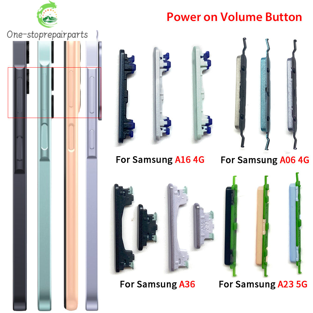 10Pcs, Volume Power Button Side Key For Samsung A22 A32 A52 A72 A13 A33 A53 A14 A24 A34 A05 A15 A25 A35 A06 A26 A36 A16 A07 A17 Samsung phone repair parts